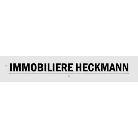 Découpe de lettres : "IMMOBILIERE HECKMANN"
