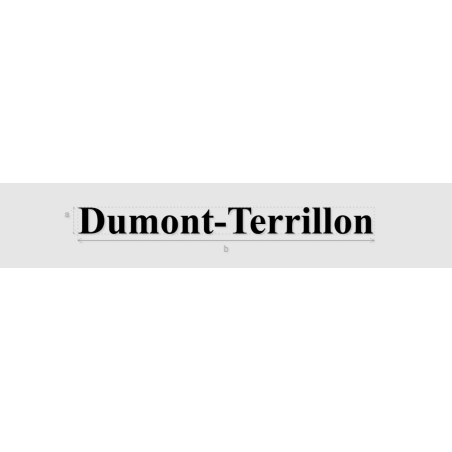 Découpe de lettres : "Dumont-Terrillon"