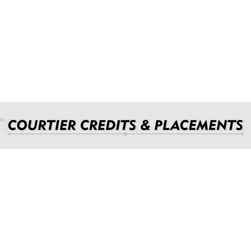 Découpe de lettres : "COURTIER CREDITS & PLACEMENTS"