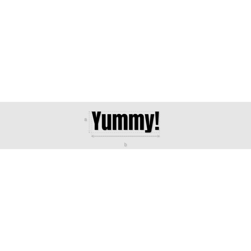 Découpe de lettres : "Yummy!"