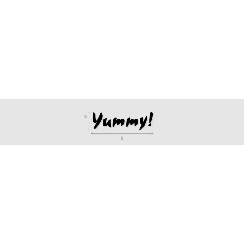 Découpe de lettres : "Yummy!"