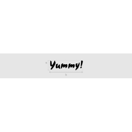 Découpe de lettres : "Yummy!"