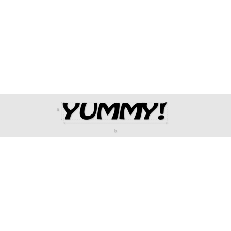 Découpe de lettres : "YUMMY!"