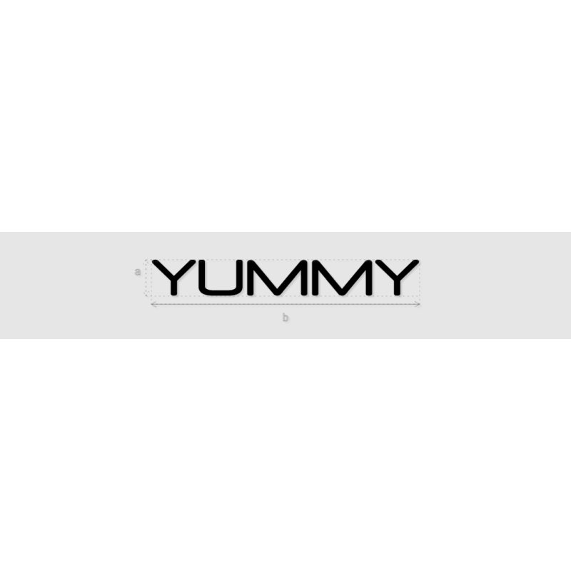 Découpe de lettres : "YUMMY"