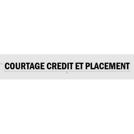 Découpe de lettres : "COURTAGE CREDIT ET PLACEMENT"