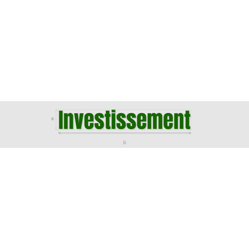 Découpe de lettres : "Investissement"