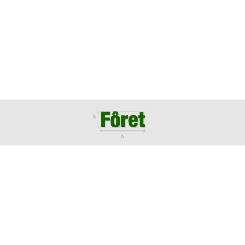 Découpe de lettres : "Fôret"