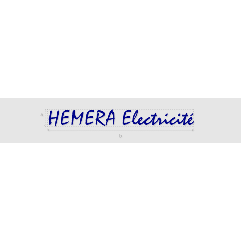 Découpe de lettres : "HEMERA Electricité"