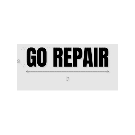 Découpe de lettres : "GO REPAIR"