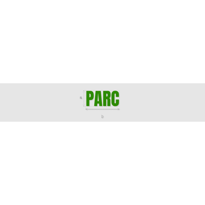 Découpe de lettres : "PARC"