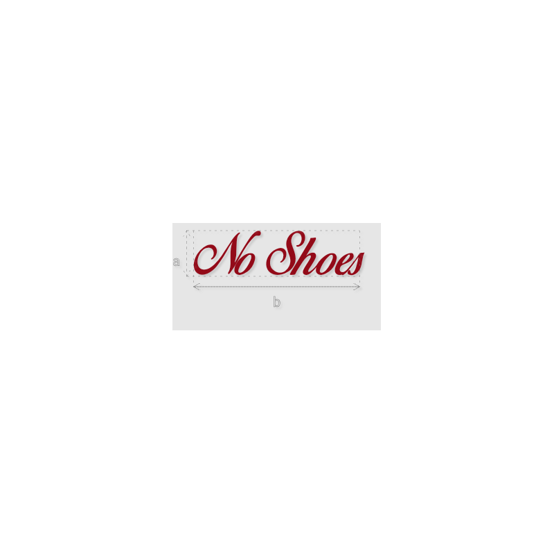 Découpe de lettres : "No Shoes"