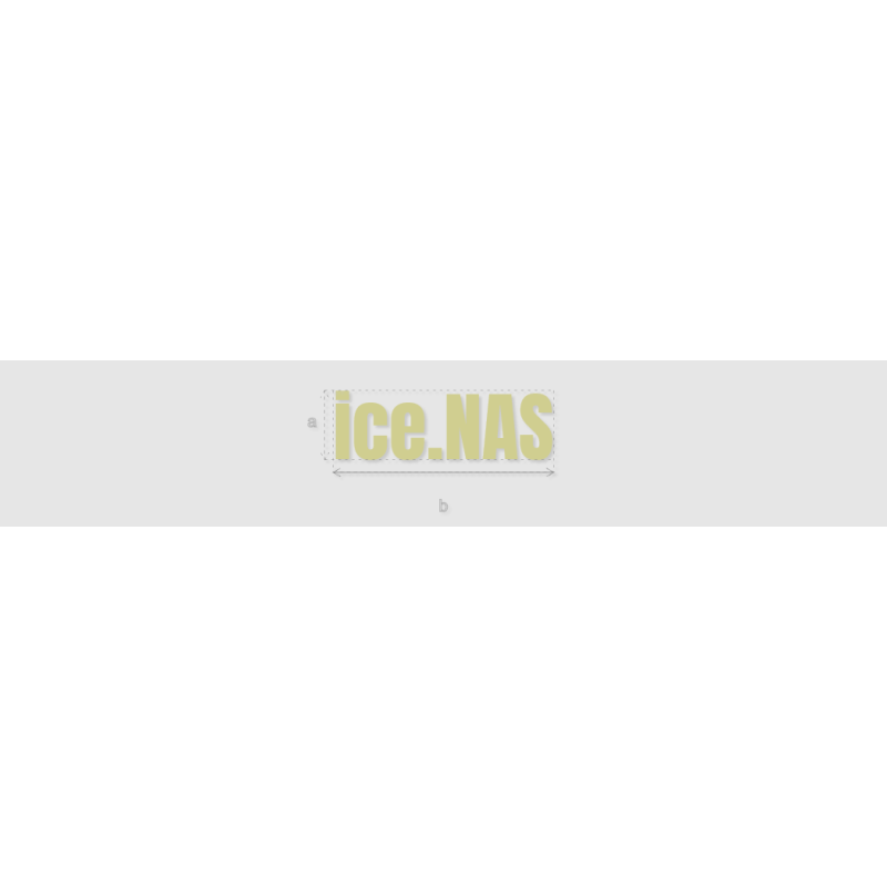 Découpe de lettres : "ice.NAS"