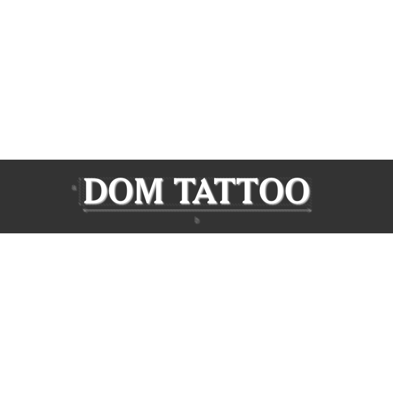 Découpe de lettres : "DOM TATTOO"