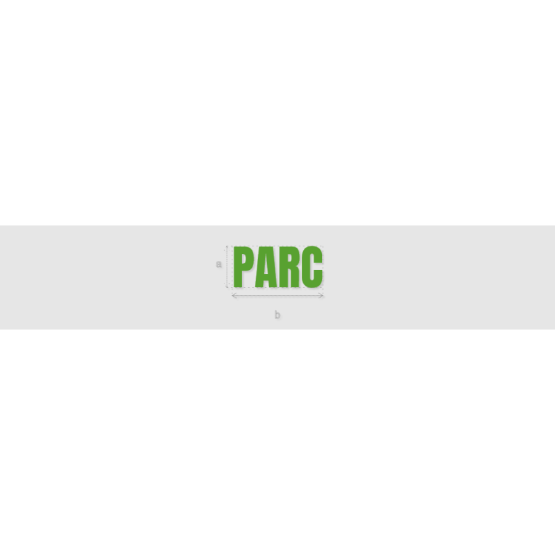 Découpe de lettres : "PARC"