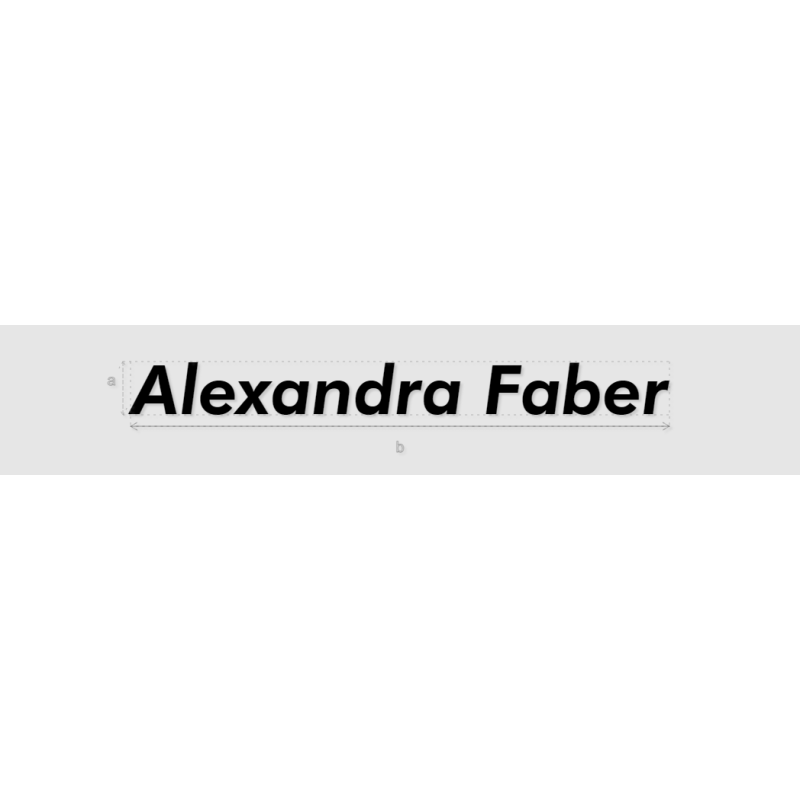 Découpe de lettres : "Alexandra Faber"