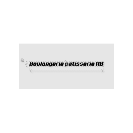 Découpe de lettres : "Boulangerie pâtisserie AB"