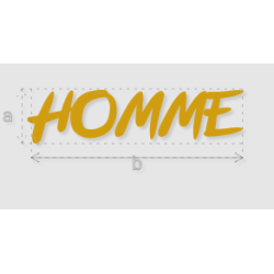Découpe de lettres : "HOMME"