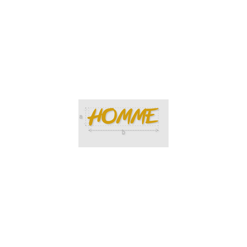 Découpe de lettres : "HOMME"