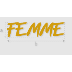 Découpe de lettres : "FEMME"