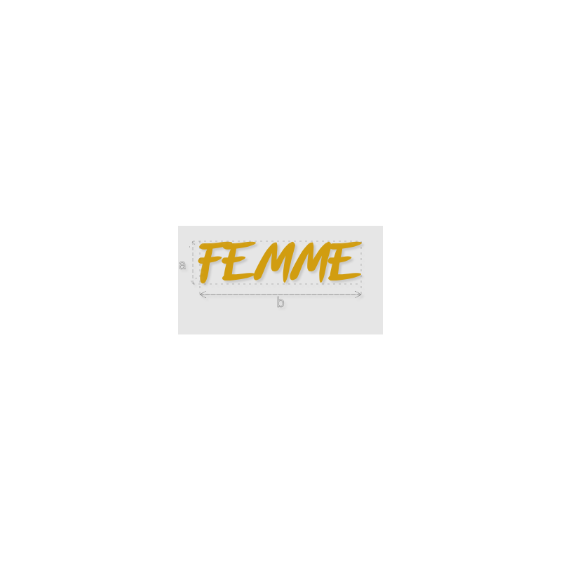 Découpe de lettres : "FEMME"