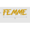 Découpe de lettres : "FEMME"