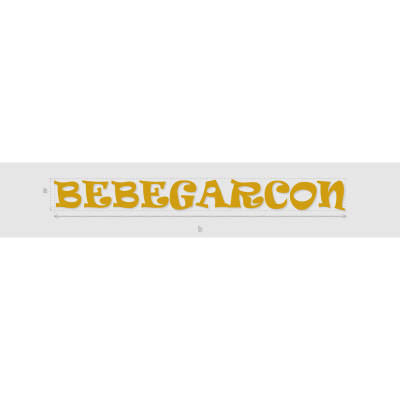 Découpe de lettres : "BEBEGARCON"