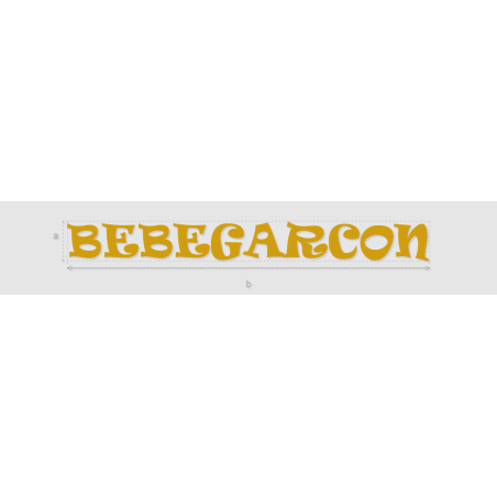 Découpe de lettres : "BEBEGARCON"