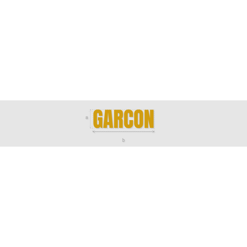 Découpe de lettres : "GARCON"