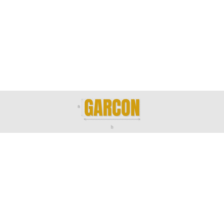Découpe de lettres : "GARCON"
