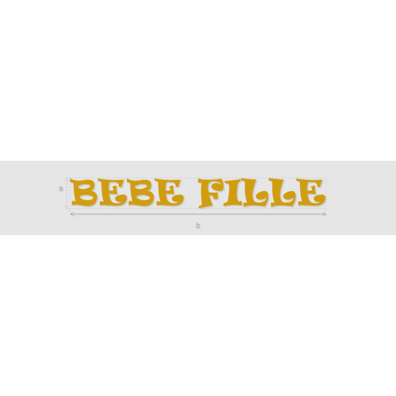 Découpe de lettres : "BEBE FILLE"