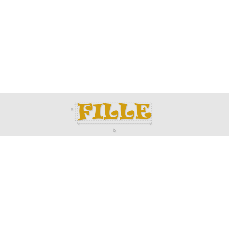 Découpe de lettres : "FILLE"