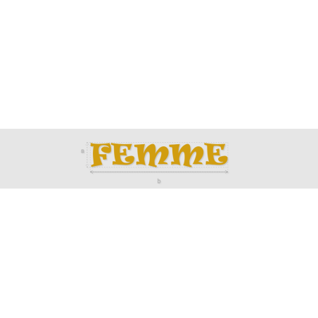 Découpe de lettres : "FEMME"