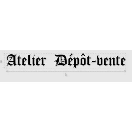 Découpe de lettres : "Atelier  Dépôt-vente"