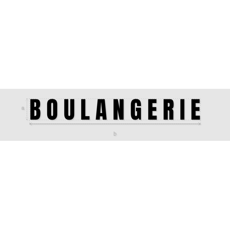 Découpe de lettres : "B O U L A N G E R I E"