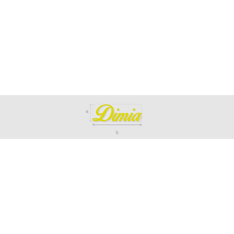 Découpe de lettres : "Dimia"