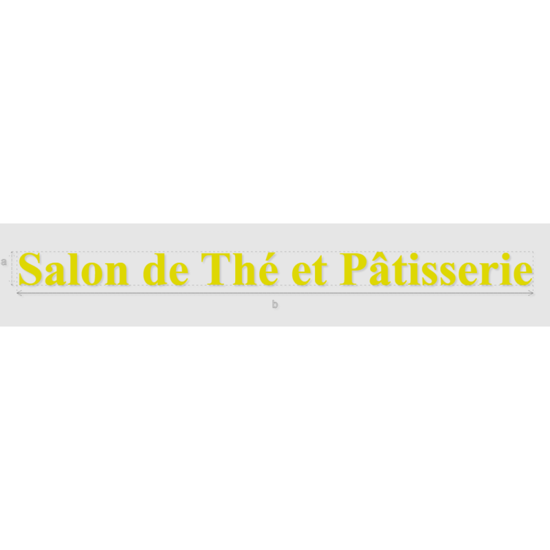 Découpe de lettres : "Salon de Thé et Pâtisserie"