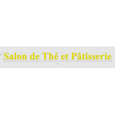 Découpe de lettres : "Salon de Thé et Pâtisserie"