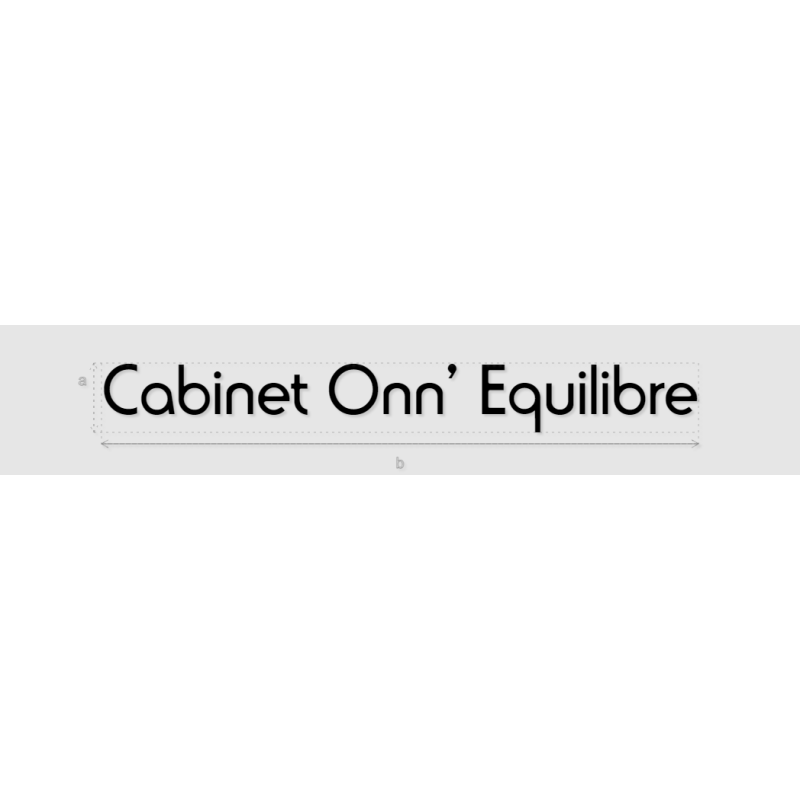 Découpe de lettres : "Cabinet Onn' Equilibre"