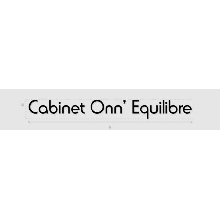 Découpe de lettres : "Cabinet Onn' Equilibre"