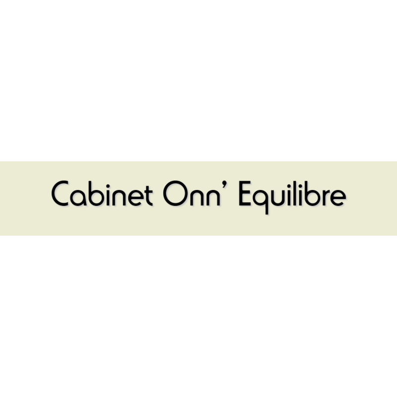 Découpe de lettres : "Cabinet Onn' Equilibre"