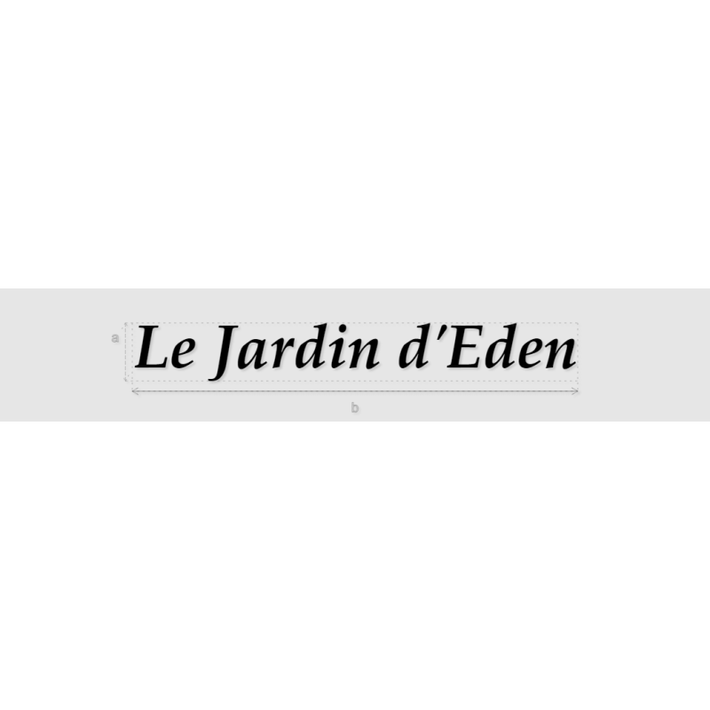 Découpe de lettres : "Le Jardin d'Eden"
