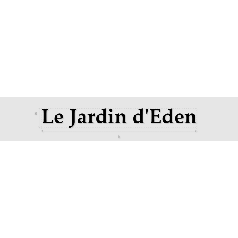 Découpe de lettres : "Le Jardin d'Eden"