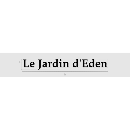 Découpe de lettres : "Le Jardin d'Eden"