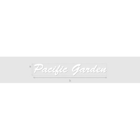 Découpe de lettres : "Pacific Garden"