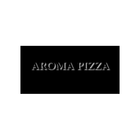 Découpe de lettres : "AROMA PIZZA"