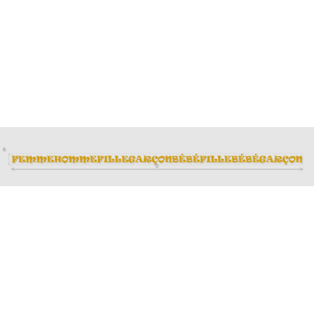Découpe de lettres : "FEMMEHOMMEFILLEGARÇONBÉBÉFILLEBÉBÉGARÇON"