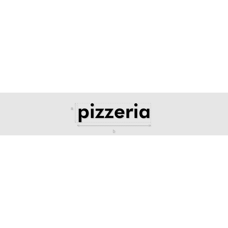 Découpe de lettres : "pizzeria"