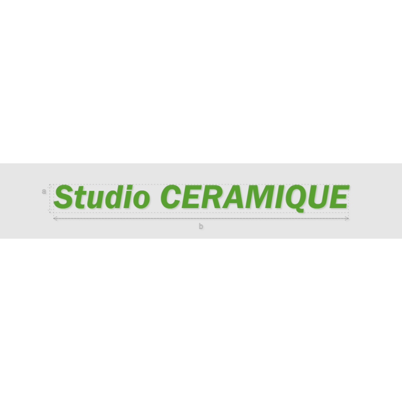 Découpe de lettres : "Studio CERAMIQUE"