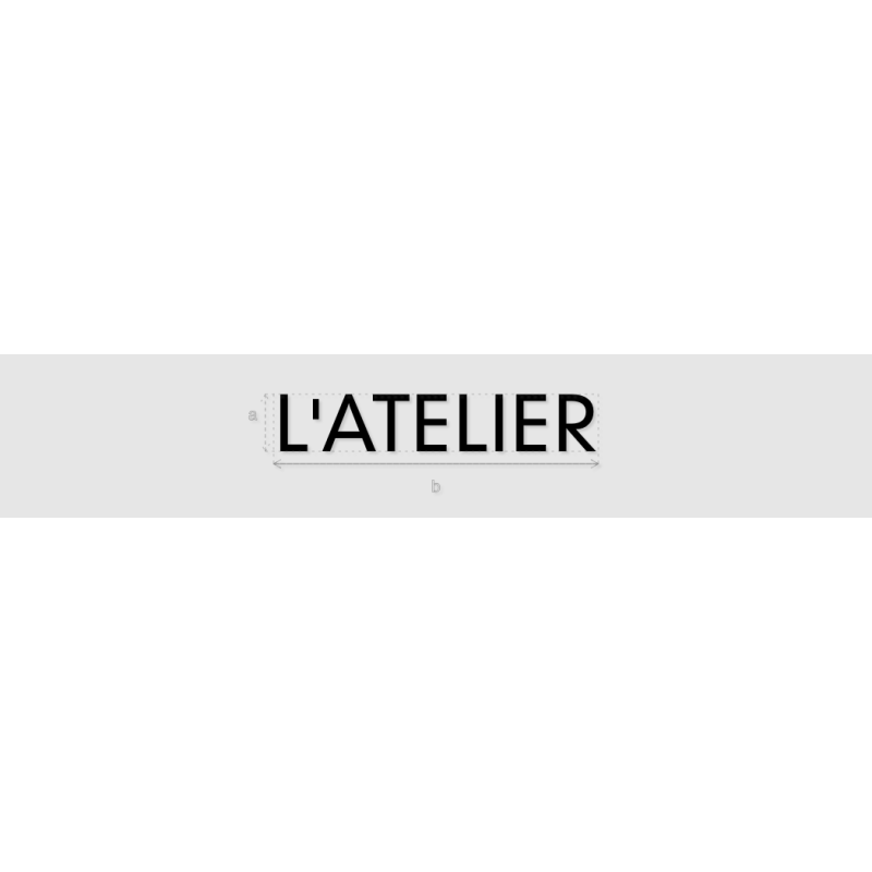 Découpe de lettres : "L'ATELIER"