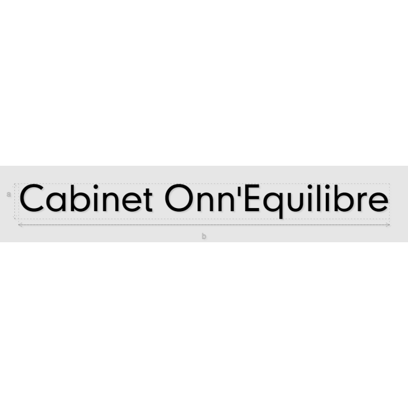 Découpe de lettres : "Cabinet Onn'Equilibre"